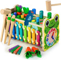 6-IN-1 Wooden Montessori Toys for 1 Year Old - Multi-Activity Learning