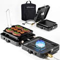 AFFLUENT 2-Burner Propane Camping Stove with Grill - Portable Camp