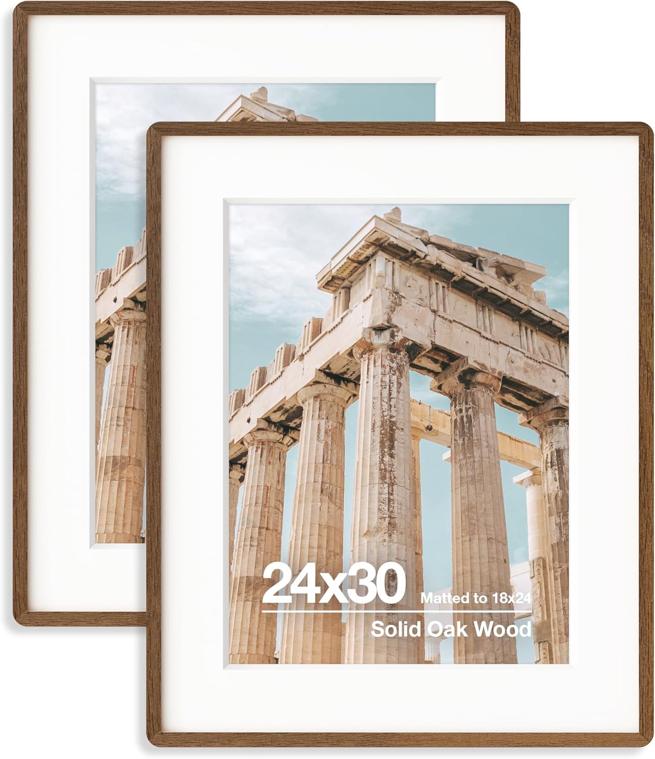 24x30 Solid Oak Wood Frame for Posters and Puzzles - 2 Packs