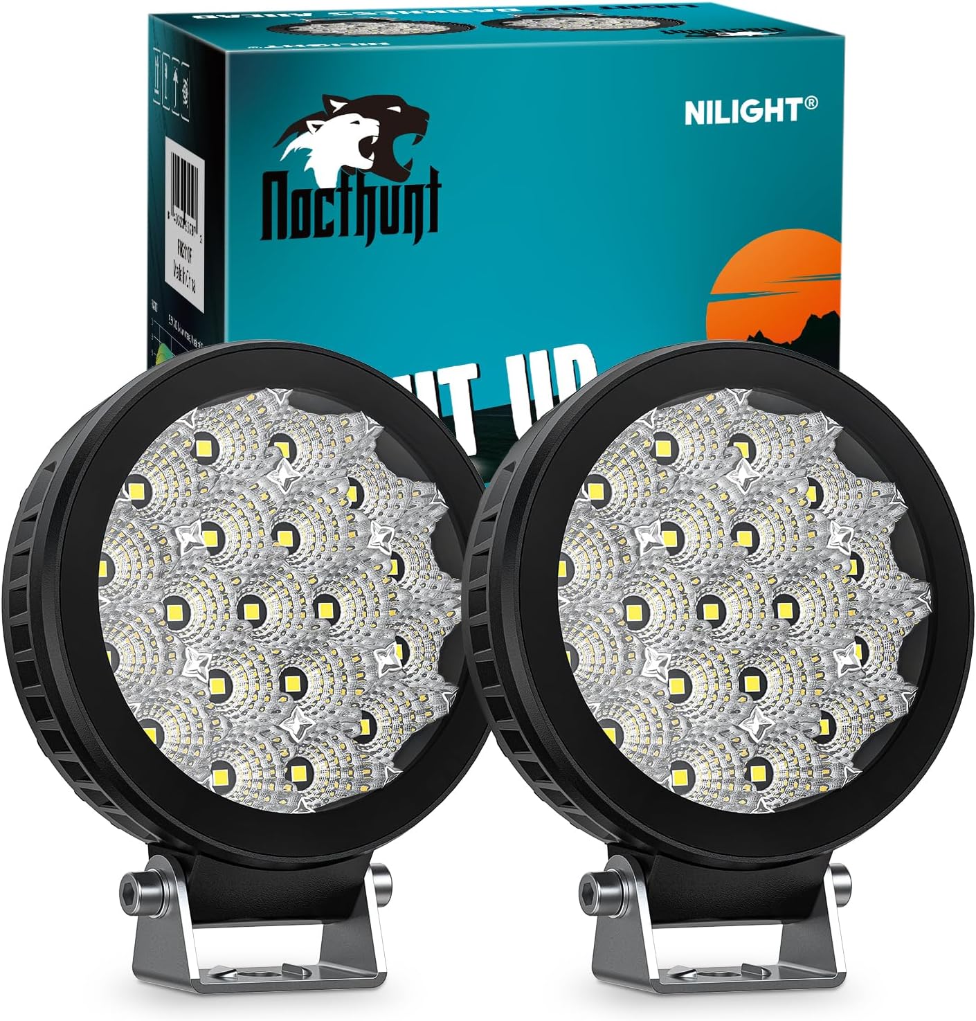 Nilight LED Light Pods 4 Inch 19LED Super Slim Flood Beam Lights
