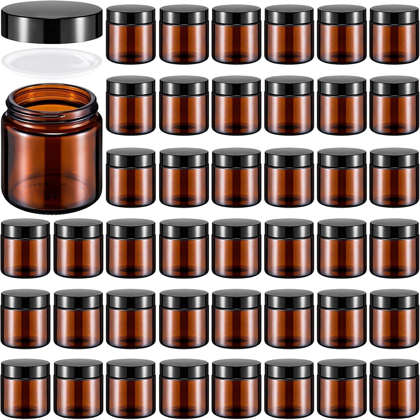 48 Pcs 4 oz Glass Jars with Lids for Cosmetics and Crafts