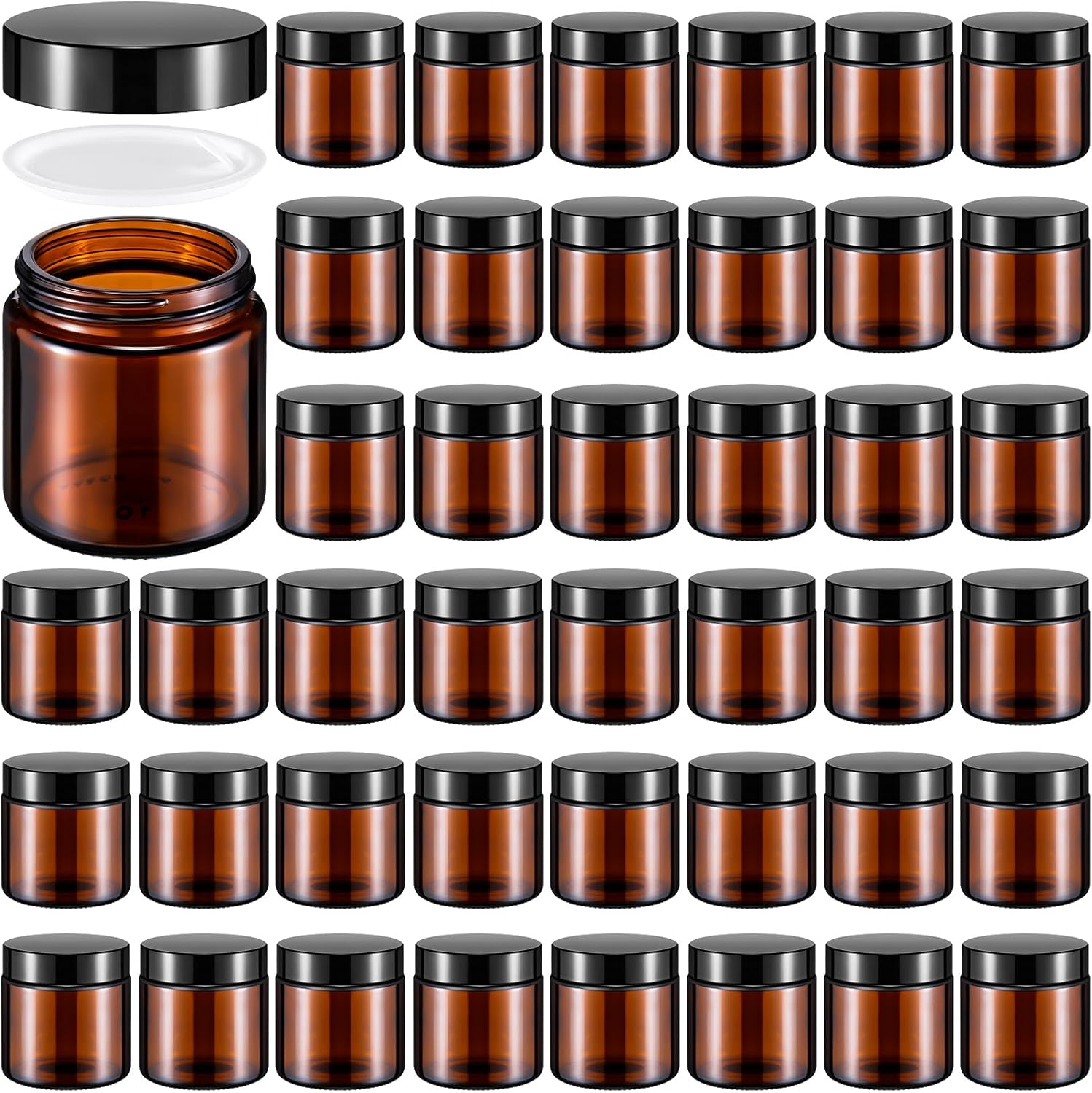 48 Pcs 4 oz Glass Jars with Lids for Cosmetics and Crafts