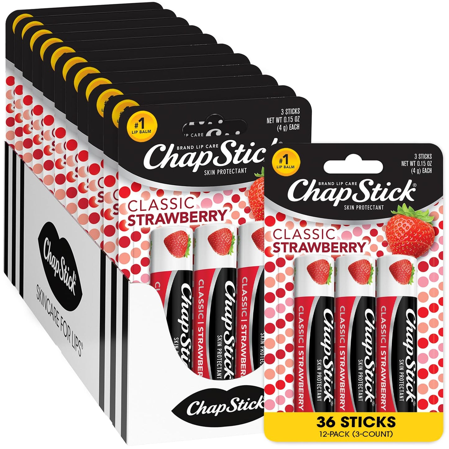 Classic Strawberry Lip Balm 3-Pack for Soft, Moisturized Lips