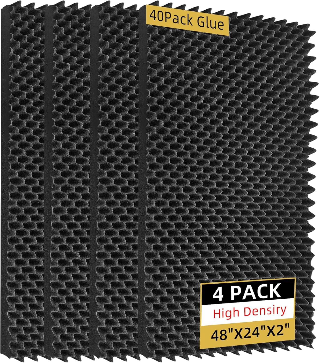 4 Pack Sound Proof Foam Panels for Home Studio Noise Control