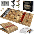 Large 23 in Horse Racing Board Game with 11 Metal Horses - Foldable