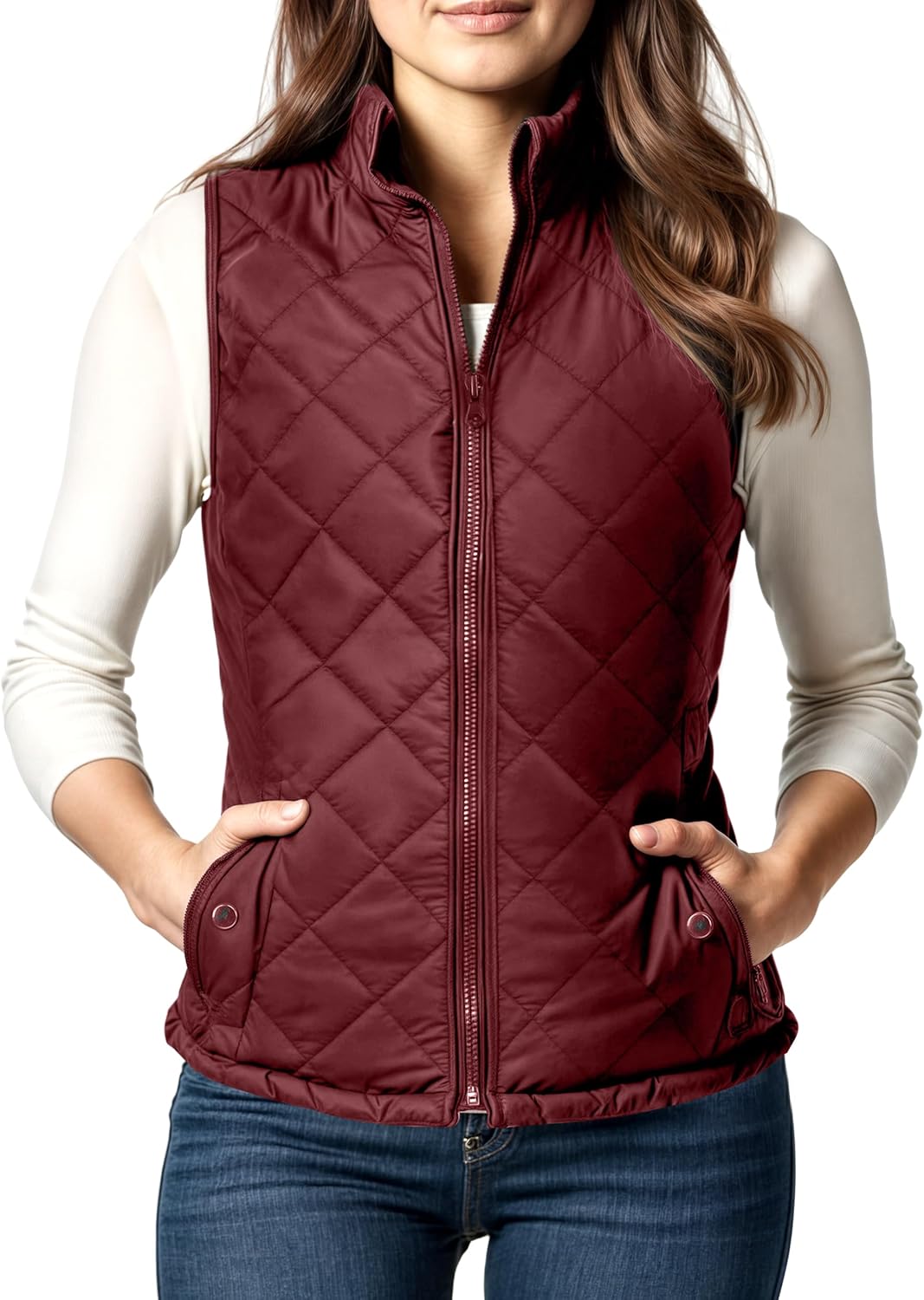 NY Threads Puffer Vest for Women - Lightweight Quilted Comfort