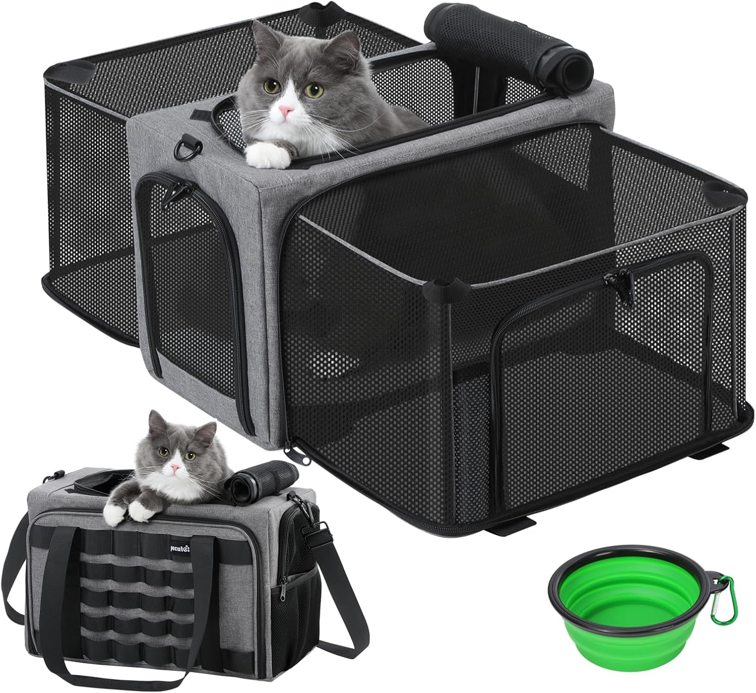 Pecute Cat Carrier Expandable for Travel and Outdoor Adventures