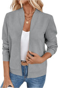 Verdusa Women's Zip Up Textured Lightweight Bomber Jacket - Casual is