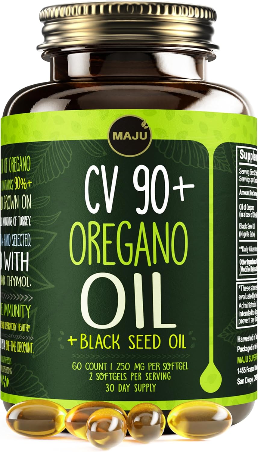 MAJU Oregano Capsules with Black Seed Oil for Wellness Boost