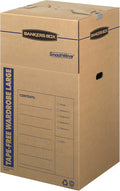 Bankers Box Tall Wardrobe Box 3 Pack - Tape-Free Closet Moving
