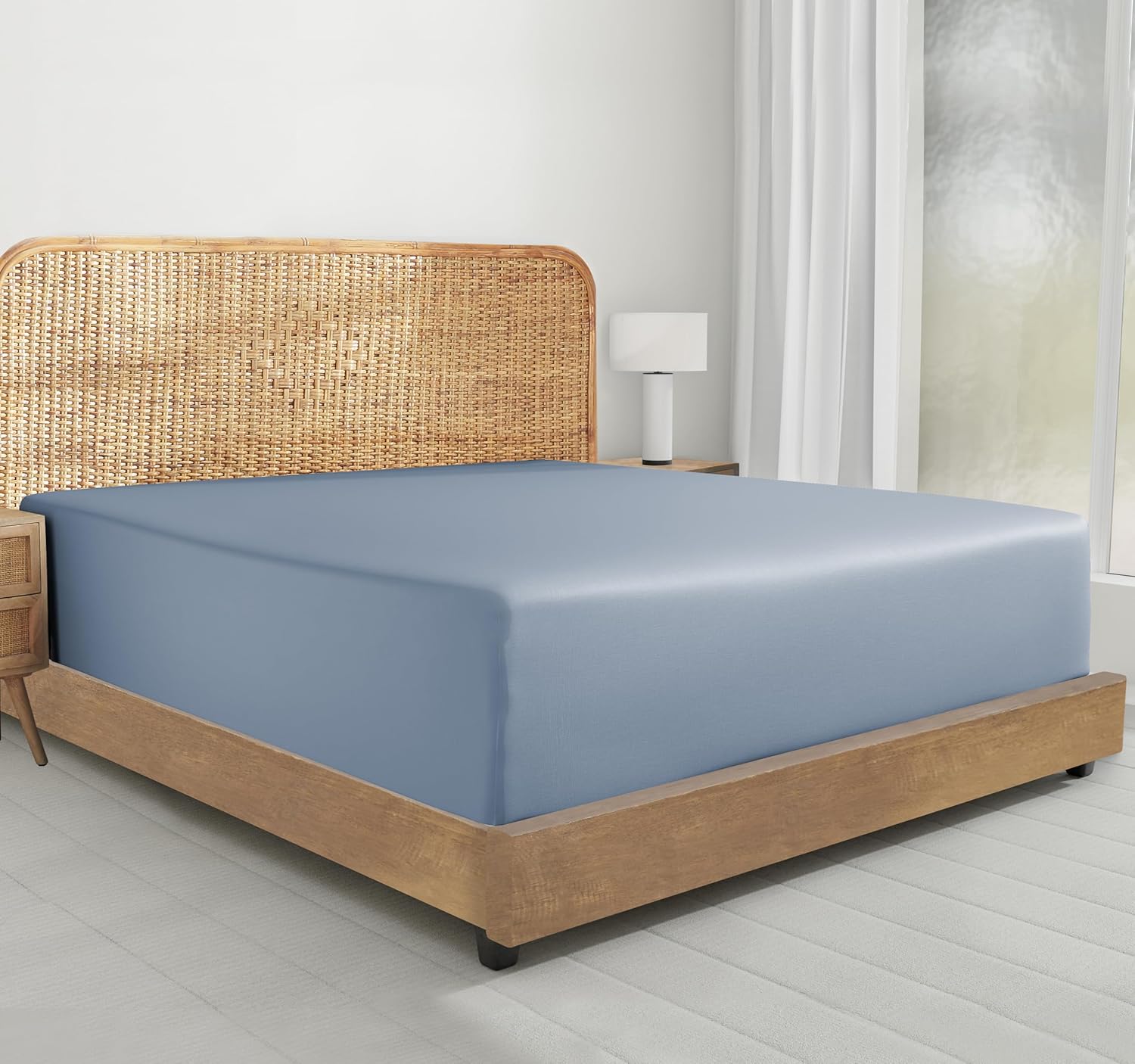 California Design Den Organic Cotton Twin Fitted Sheet for Comfort
