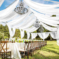 6 Panels White Wedding Ceiling Drapes 5ft x 40ft - Soft Chiffon Arch