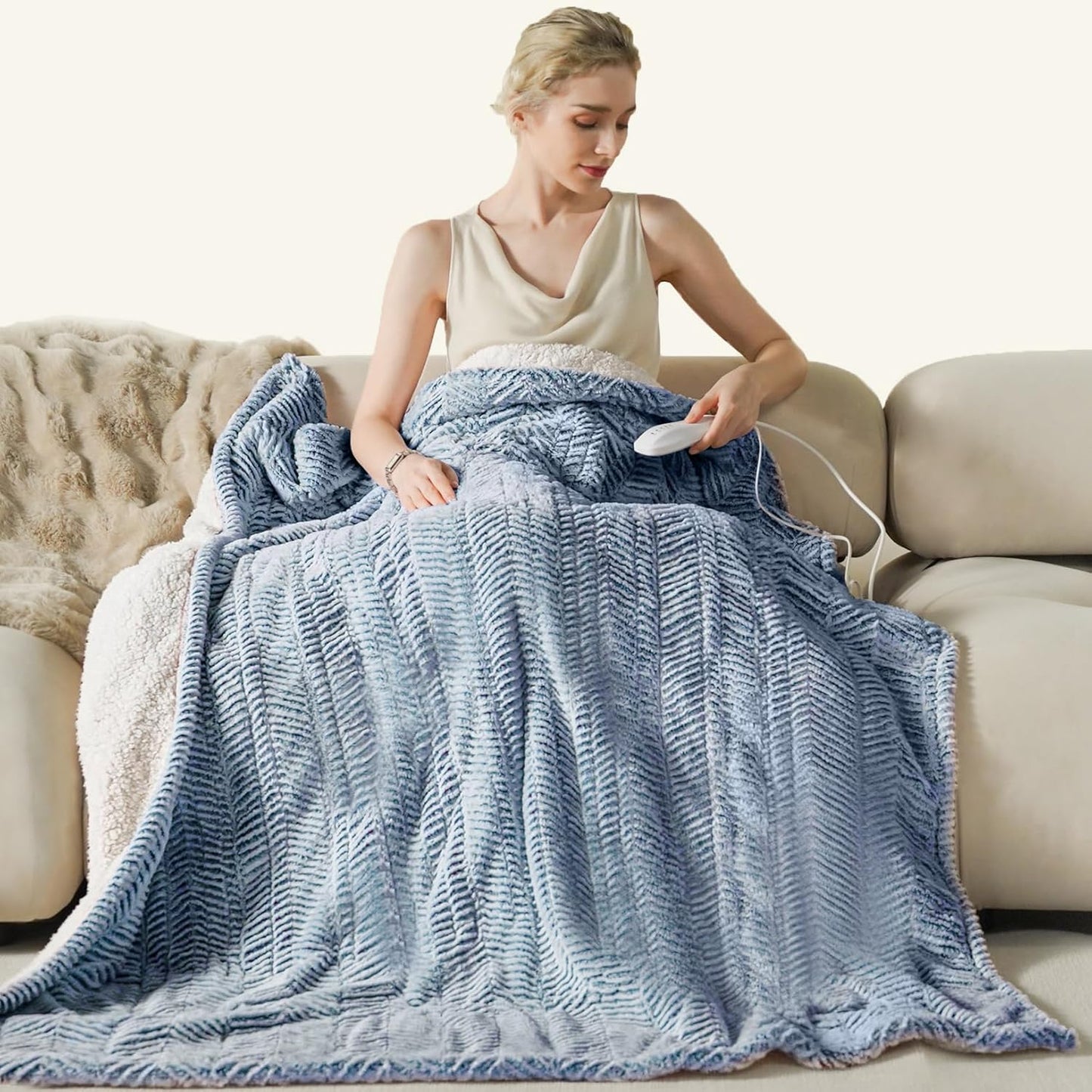 Heated Blanket Electric Blanket 50in x 60in - Cozy Soft Throw