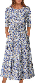 Prinbara Women's Casual Maxi Floral Dress for Summer Style