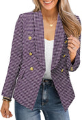 Womens Casual Blazer Jacket Gold Button Long Sleeve - Tailored Look