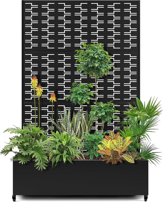15.7in Tall Trellis Planter Box for Climbing Plants and Vines