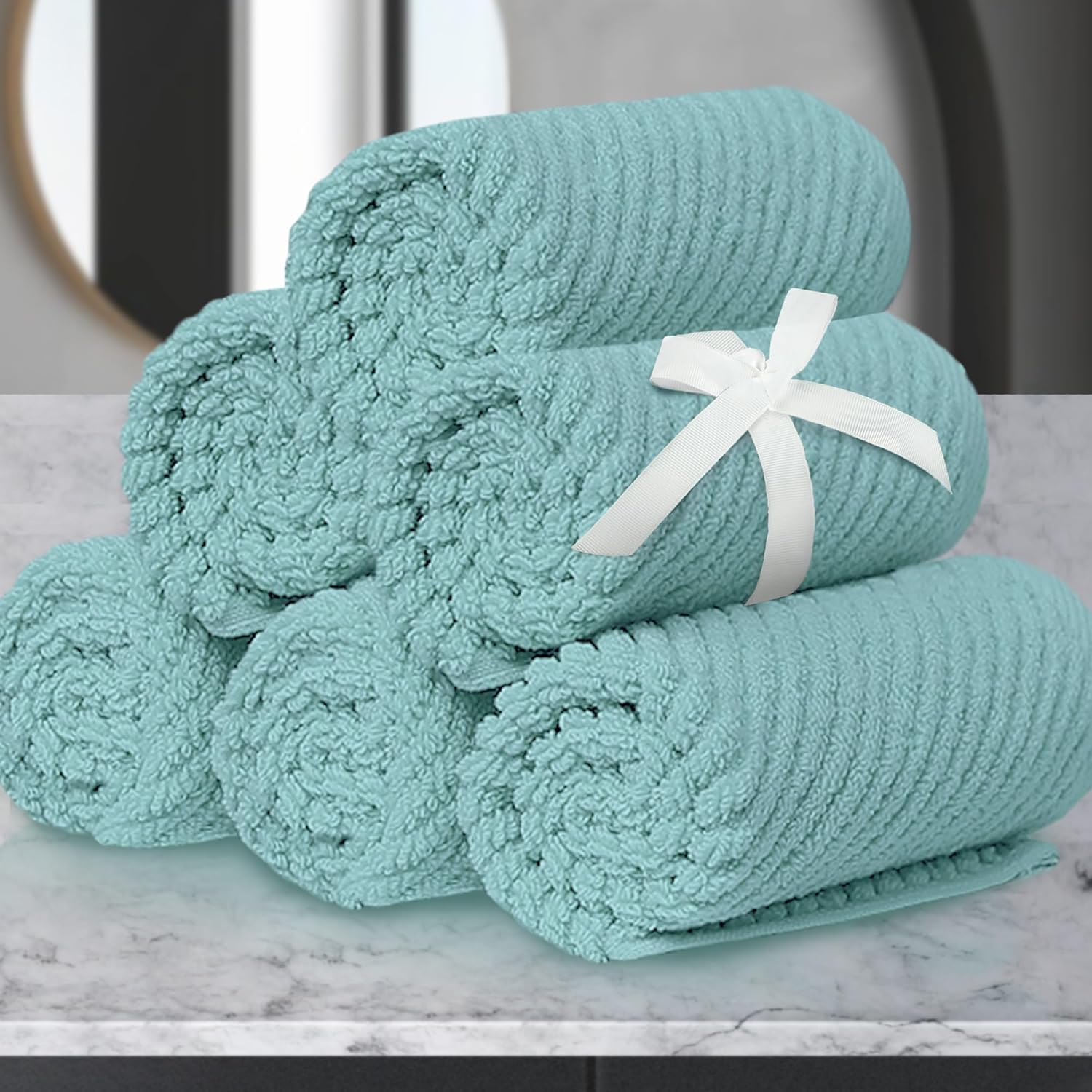 Luxury 100% Cotton Wash Cloths for Your Face - 6 Pack