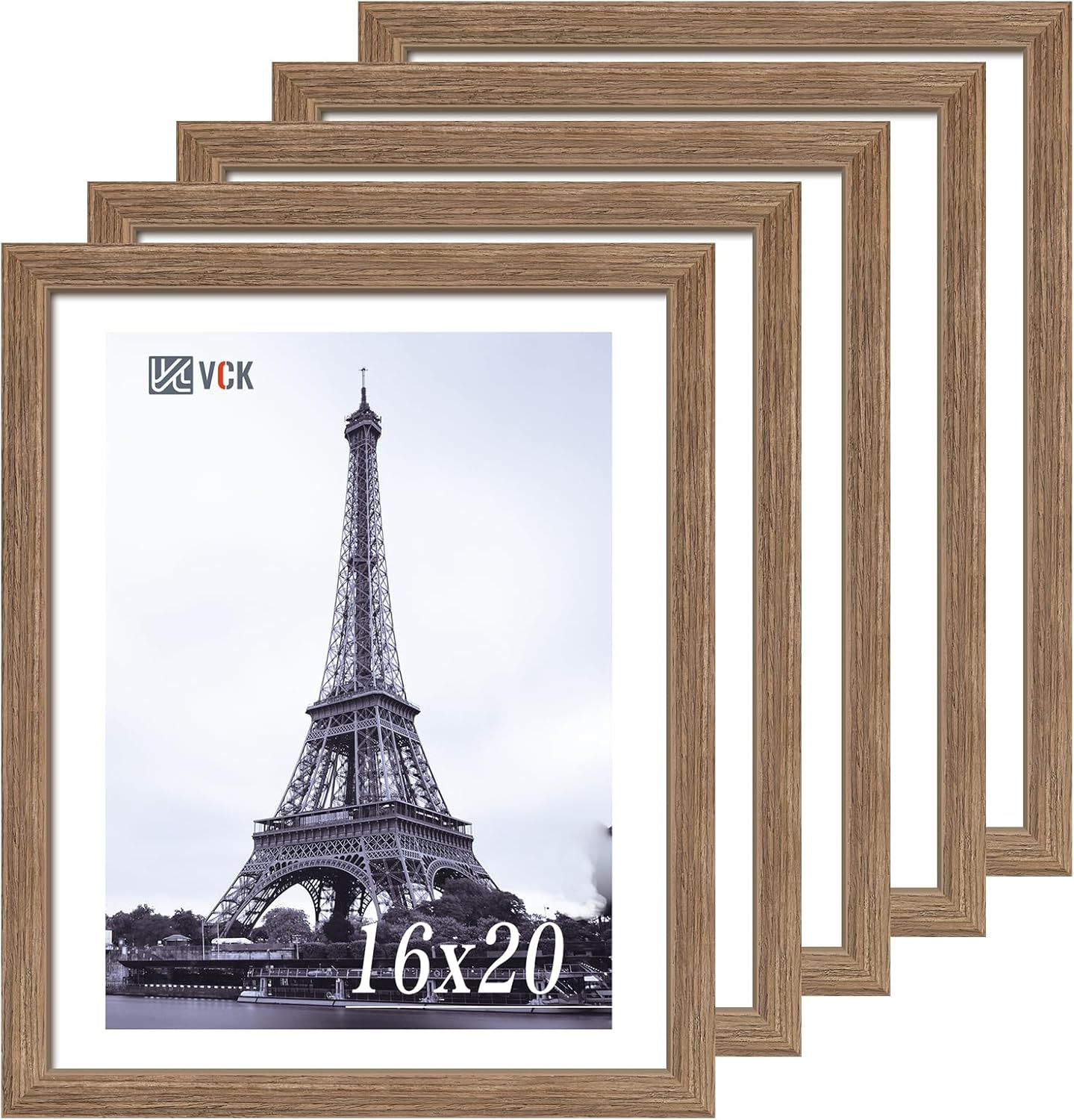 VCK 16x20 Picture Frames for Wall - Brown Walnut Wood Elegance