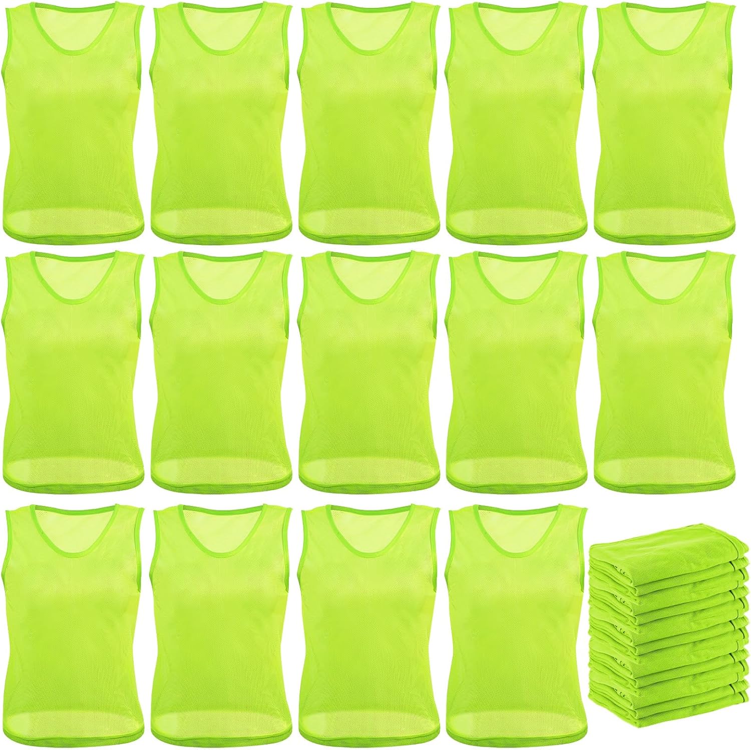 24 Pcs Pinnies Scrimmage Vests for Soccer Basketball Sports