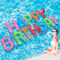 Happy Birthday Pool Floating Letter Balloons 20in - Bright Pool Decor