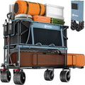 400L Large Capacity Folding Double Decker Wagon - Extra Long 48in Cart