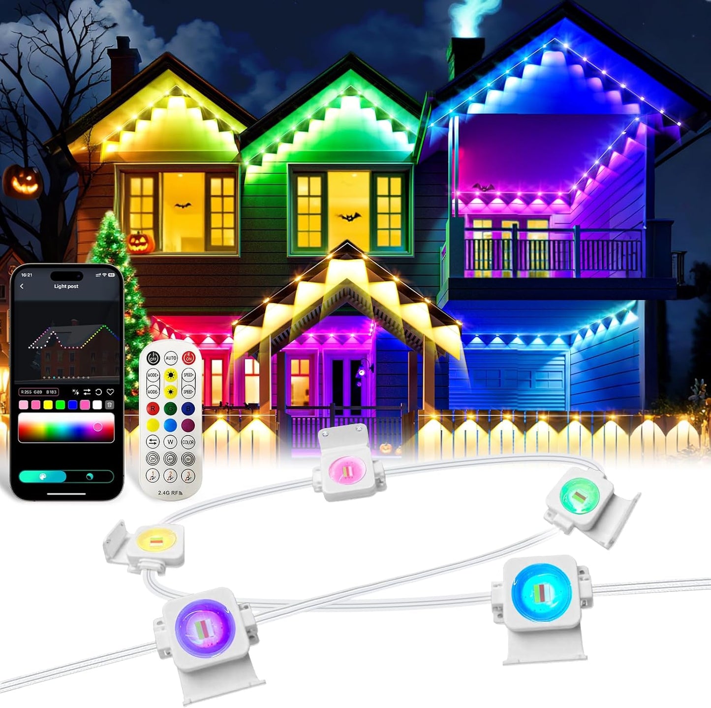 Permanent Outdoor Lights Pro - 33ft RGB LED for Decor