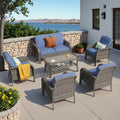 HOOOWOOO Patio Furniture Set 6-Piece Conversation Set - Deep Seats