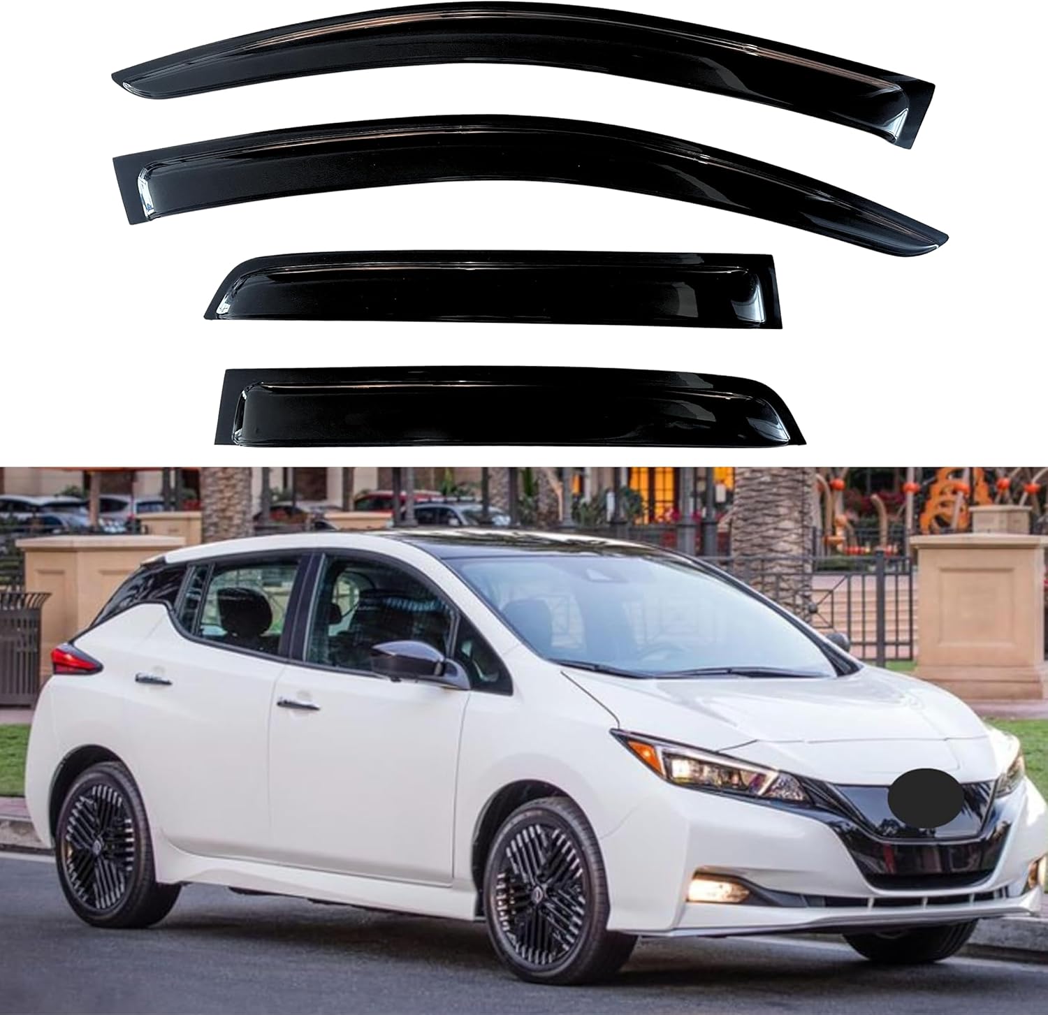 KPY Window Visor for Nissan Leaf 2018-2024 - Rain Guard Deflectors