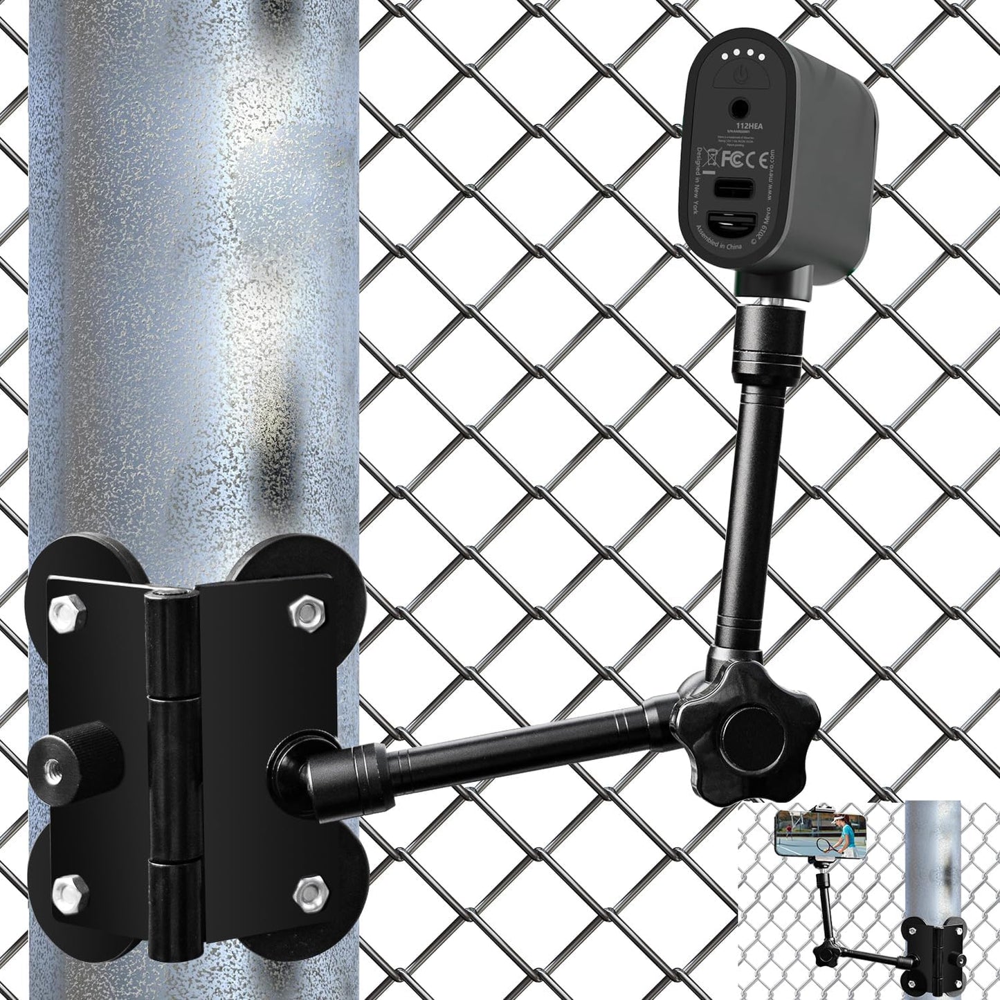 Magnetic Camera Fence Mount for Mevo Start and GoPro Use