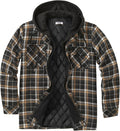 Men's Flannel Shirt Jacket Quilted Lined Hooded Plaid - Warm Layer it