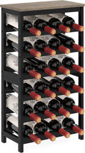 6 Tier Bamboo Wine Rack Freestanding Floor 24 Bottle Storage - Space