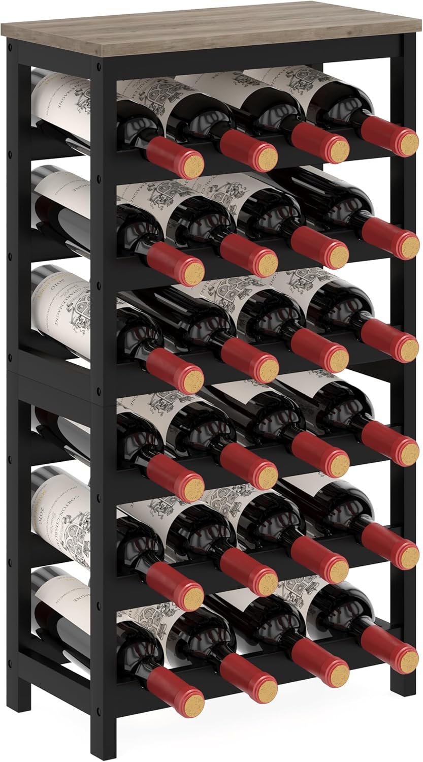 6 Tier Bamboo Wine Rack for 24 Bottles - Stylish Storage Solution