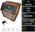 Customizable Donation Box Tip Jar with Lock and Interchangeable Signs
