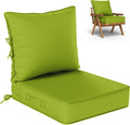 Outdoor Seat Cushion Set 22 L 24 W 4 H in - Durable Waterproof Patio