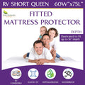 RV Short Queen Mattress Protector 60x75 in - Waterproof, Noiseless