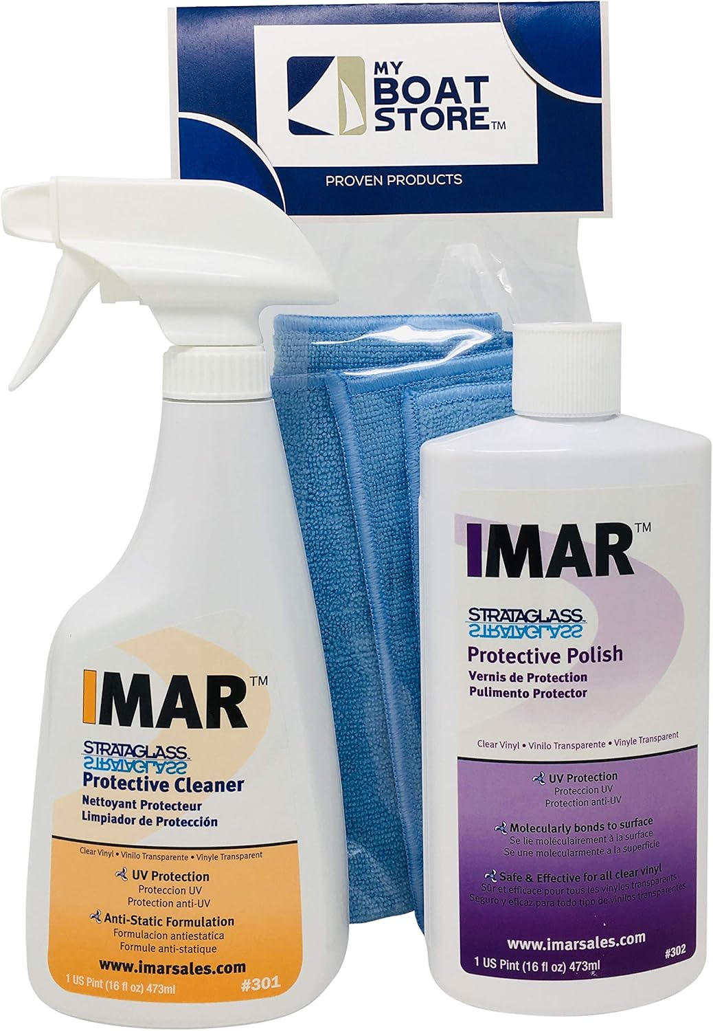 Imar 301 Strataglass Cleaner and Polish Bundle for Boat Care