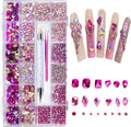 Rhinestones for Nails - 6080Pcs Pink Nail Art Kit for Glamour