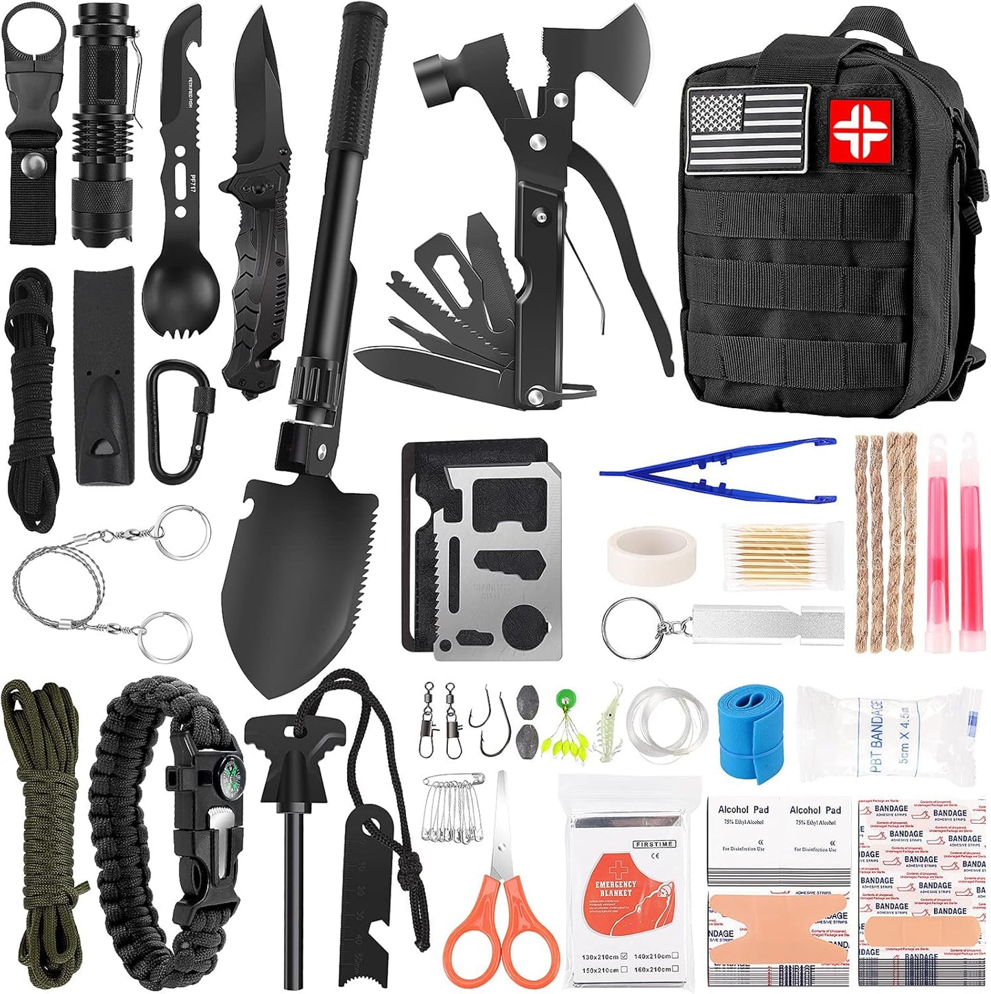142Pcs Professional Survival Kit for Outdoor Adventure - LUXMOM