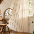Boho Curtains 96 in Long Semi Blackout Panel - Rustic Embroidered