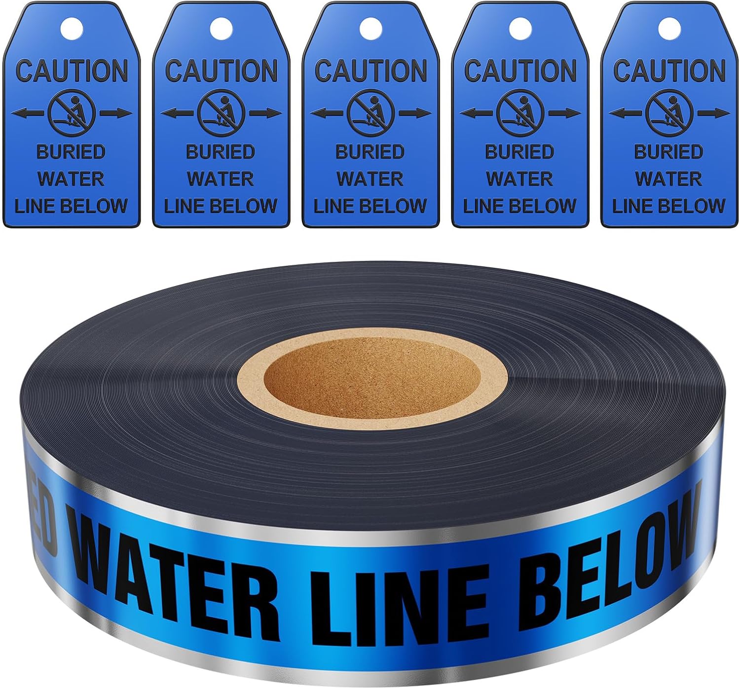 1000 Feet Caution Water Line Below Safety Tape for Utilities