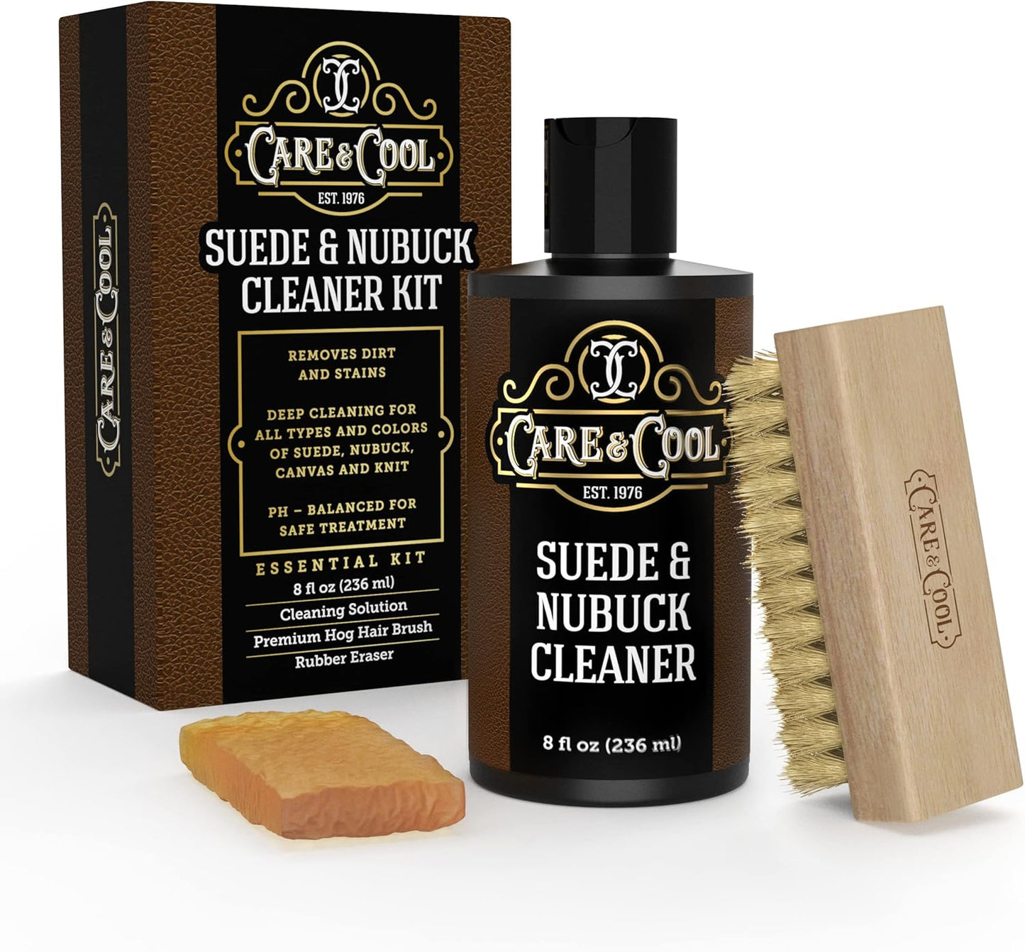 Care & Cool Suede and Nubuck Cleaner Kit for Shoes and Furniture