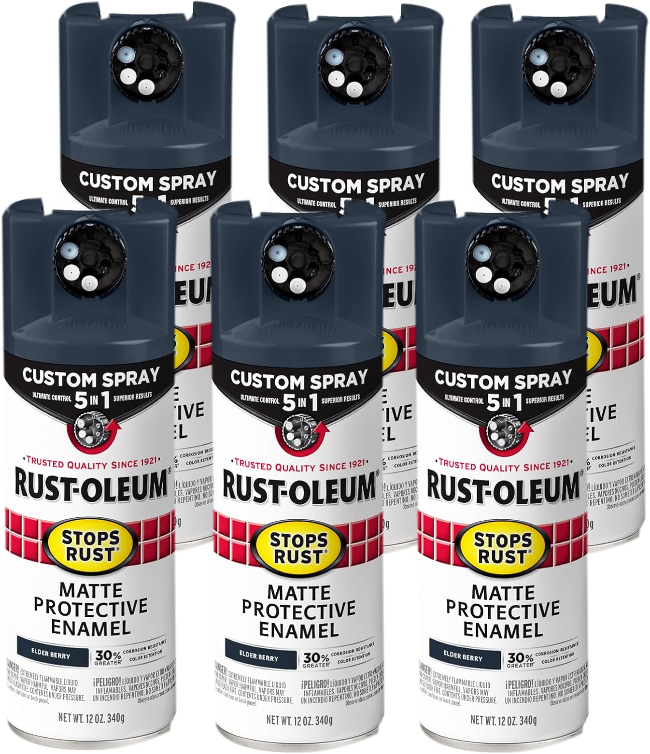 Rust-Oleum Stops Rust Custom Spray Paint 5-in-1 Matte Elderberry