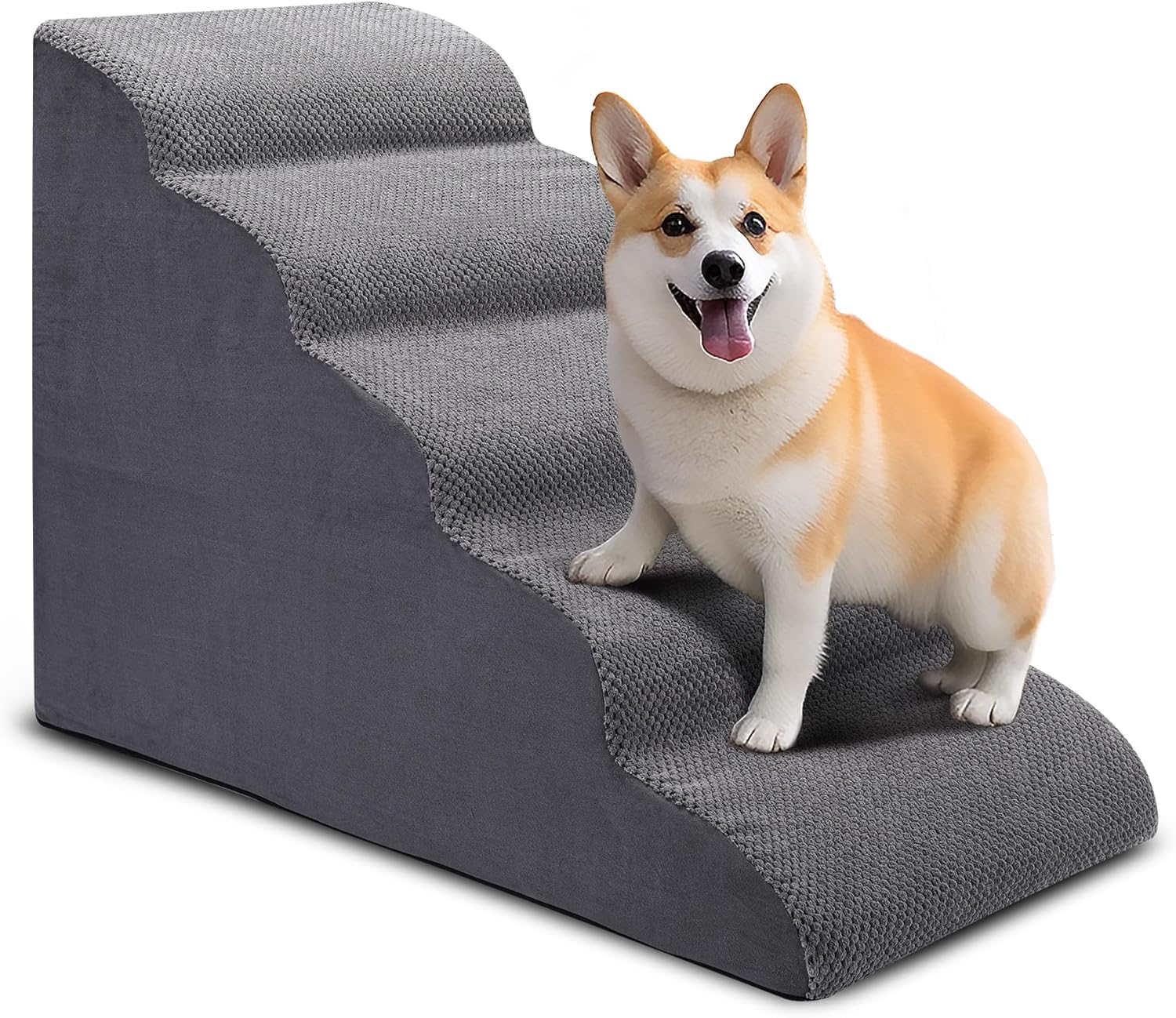 Dog Stairs for Bed - 5 Tier Non-Slip Pet Steps for Small Pets