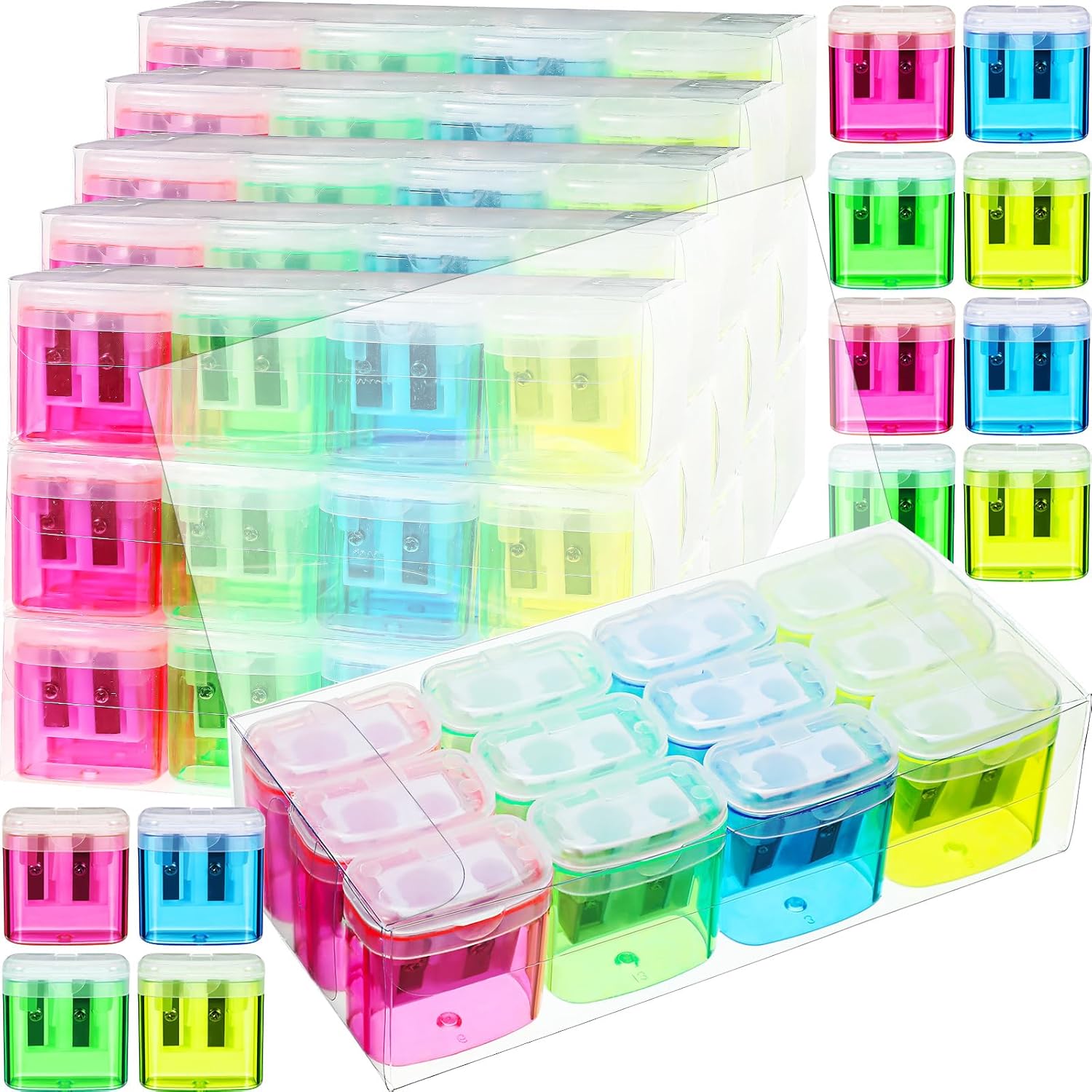 216 Pcs Manual Pencil Sharpeners for Kids - Colorful & Compact