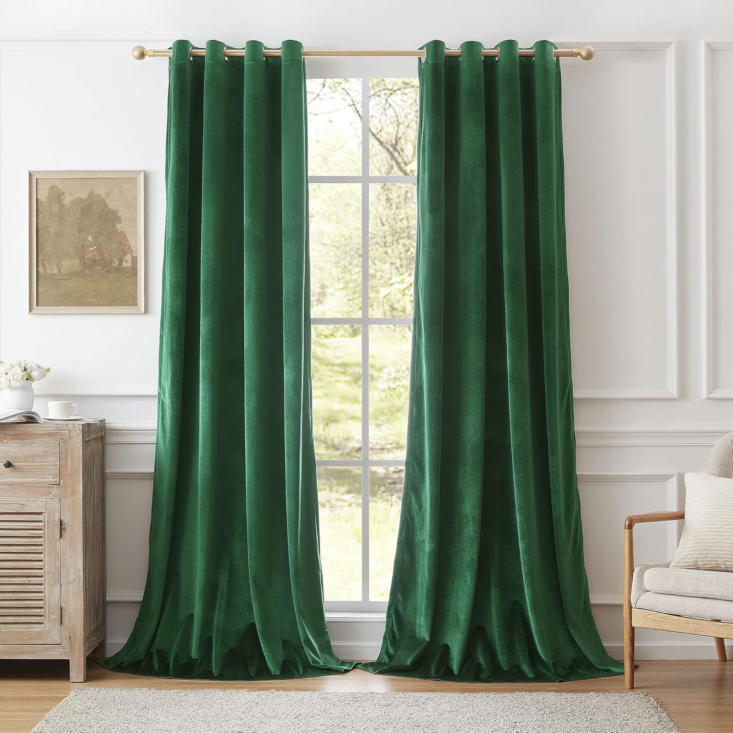 Luxury Velvet Blackout Curtains 120 inch Length for Home Decor