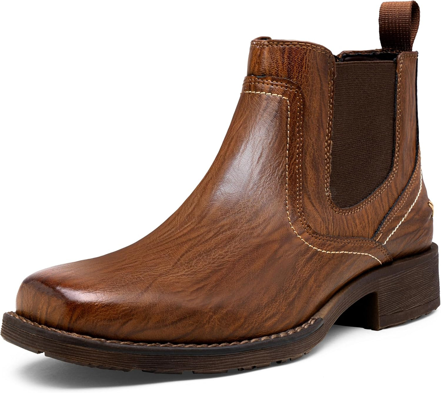 Jousen Chelsea Boots for Men - Stylish Square Toe Ankle Boots