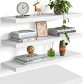 23White Floating Shelves for Wall - Rustic Set of 4 for Room Decor