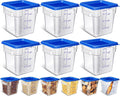 Yungyan 6 Pcs 4 Qt Square Food Storage Containers - Stackable Airtight