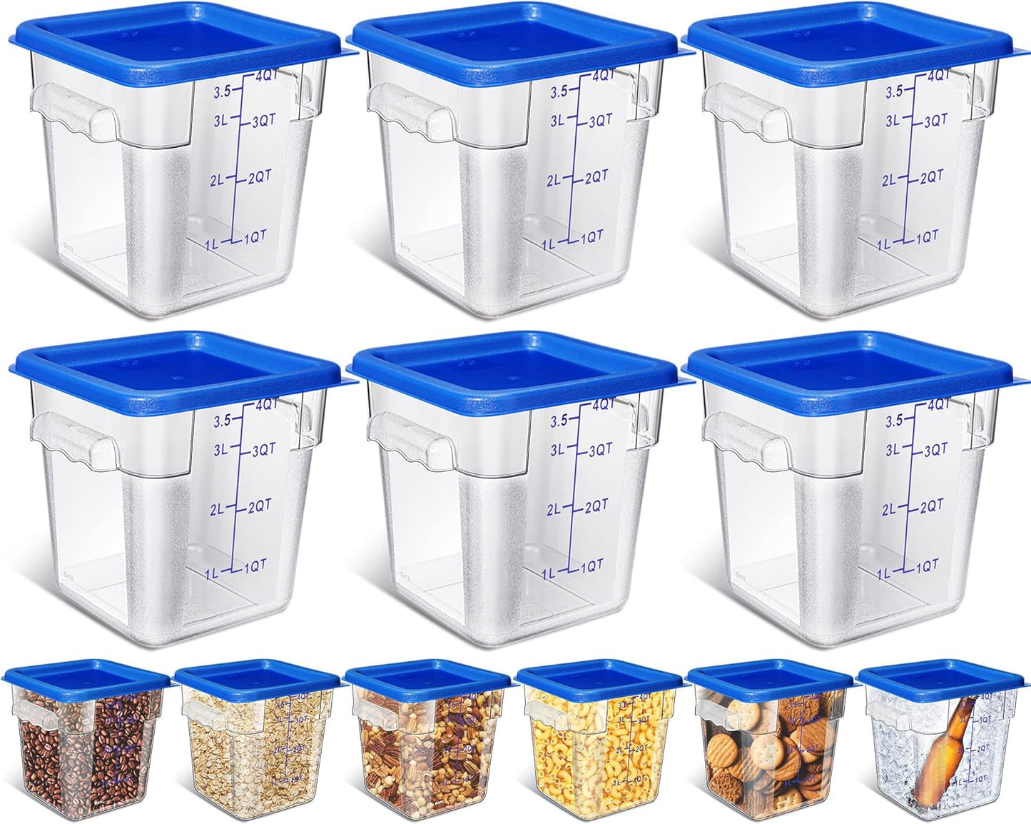 Commercial Clear Food Storage Containers for Kitchen Use