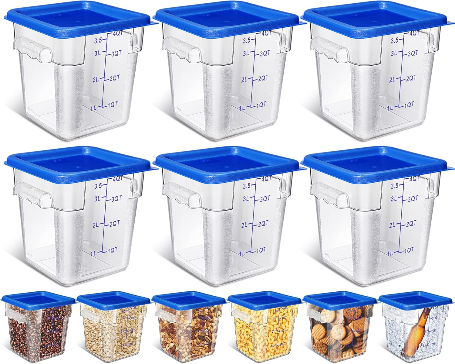 Commercial Clear Food Storage Containers for Kitchen Use